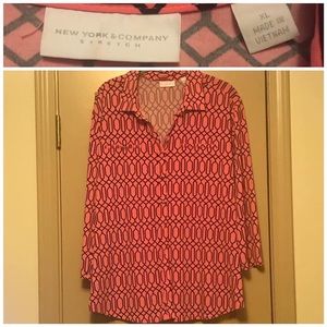 Ladies NY&CO long sleeve button down shirt size XL